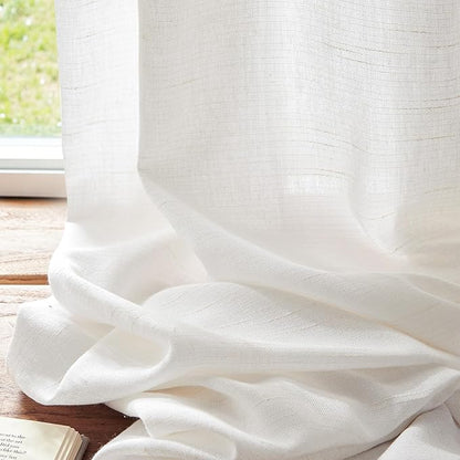 jinchan Linen Blend Curtain 84 inch Length 1 Panel - Image 8