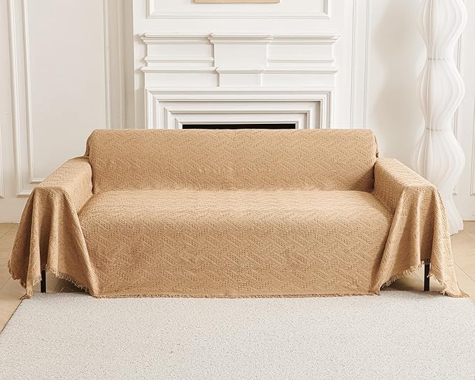 AIVIA Loveseat Cover Sheet Blanket, Woven Reversible Anti Slip Cushion Covers by AIVIAChairCouchSofaCoverThrowBlanket