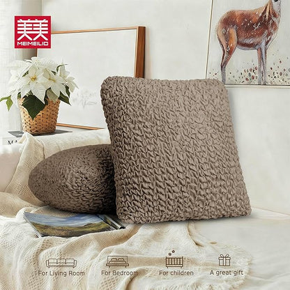 Throw Pillow Covers 18x18 Inch Solid Stretch Fabric Flexible Size Decorative - Image 8
