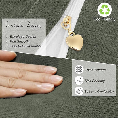 ZWJD Army Green Pillow Covers 16x16 Set of 2 Chenille Throw Pillow Covers - Image 5