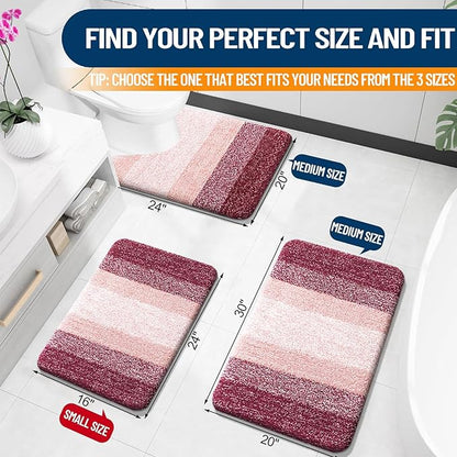 OLANLY Bathroom Rugs Mat 24x16, Extra Soft Absorbent Microfiber Bath Rugs - Image 2