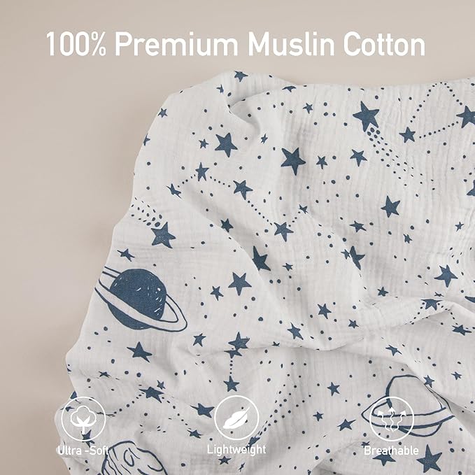 Gllquen Baby Muslin Mini Crib Sheets 3 Pack, Breathable Pack and Play Sheets - Image 8