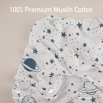 Gllquen Baby Muslin Mini Crib Sheets 3 Pack, Breathable Pack and Play Sheets - Image 8