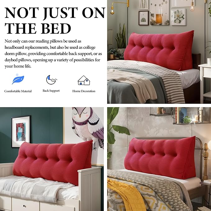 Daneey Headboard Pillow King, Triangular Wedge Headboard Pillow - Image 5