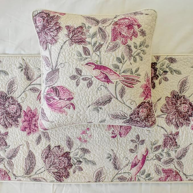 The HomeCentric King/Queen/Twin Pink Decorative King 90"x18" Bed Runner - Image 3