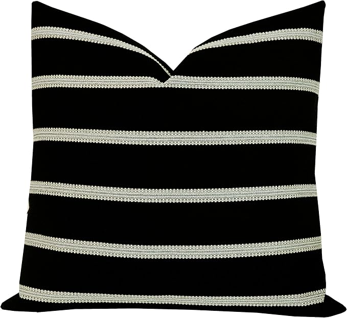 Slow Cow Decorative Stripe Throw Pillow Cover Modern Country Design Cushion by SLOW+COW