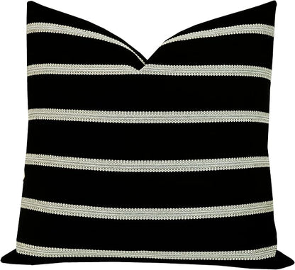 Slow Cow Decorative Stripe Throw Pillow Cover Modern Country Design Cushion by SLOW+COW