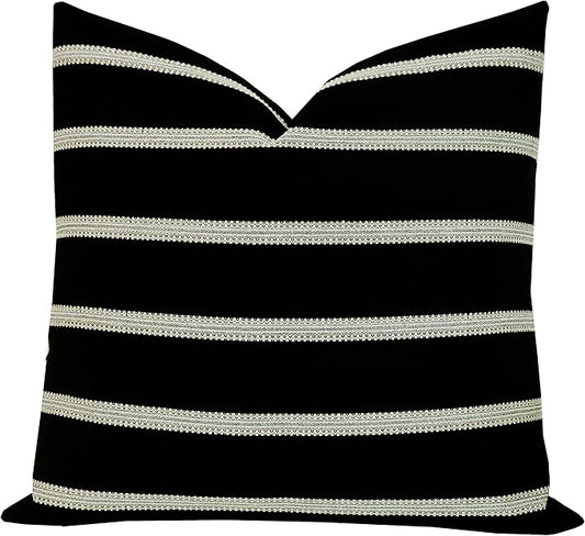 Slow Cow Decorative Stripe Throw Pillow Cover Modern Country Design Cushion by SLOW+COW
