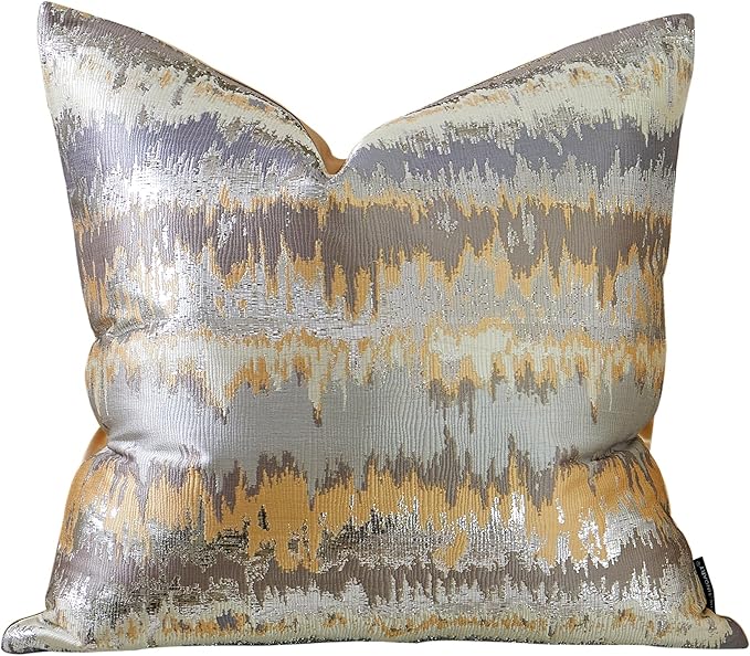 THE-TINOART Gold Ombré Jacquard Pillow Cover 22x22 Inches - Image 7
