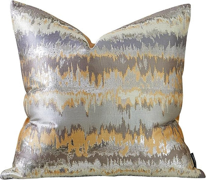 THE-TINOART Gold Ombré Jacquard Pillow Cover 22x22 Inches - Image 7