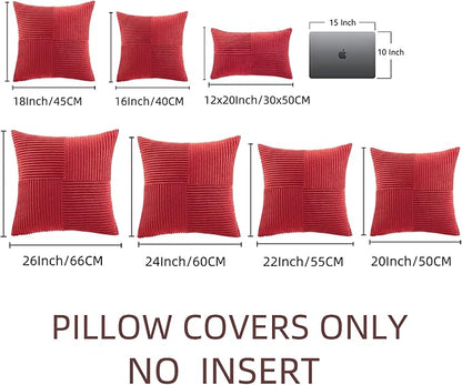 Fancy Homi 2 Packs Red Euro Decorative Throw Pillow Covers 26x26 Inch - Image 7