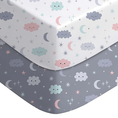 Yoofoss Pack and Play Sheets Fitted, Mini Crib Sheets 2-Pack by YOOFOSS