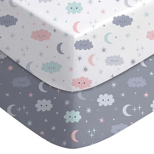 Yoofoss Baby Crib Sheets for Boys Girls, Fitted Crib Sheet 2 Pack for Standard by YOOFOSS