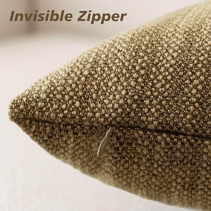 Foindtower Set of 2 Decorative Textured Burlap Linen Throw Pillow Covers - Image 2