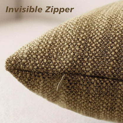 Foindtower Set of 2 Decorative Textured Burlap Linen Throw Pillow Covers - Image 2