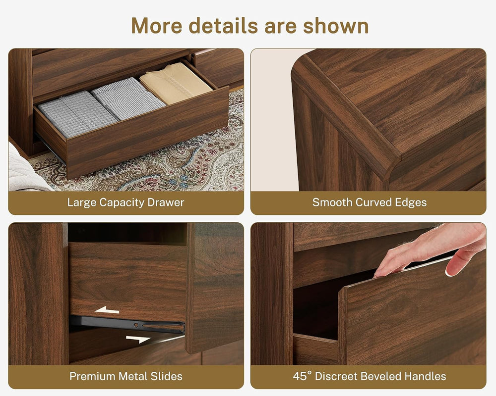TEENFON 55" Dresser for Bedroom with 6 Drawers, Dressers & Chests of...