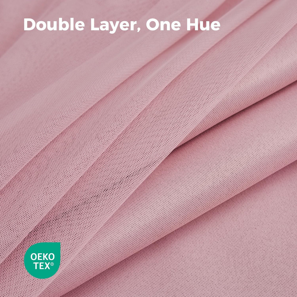 100% Blackout Curtains for Bedroom, Double Layer Pink 84" L