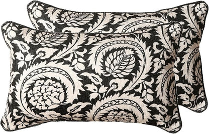 Black Throw Pillow Covers Set of 2, Elegant French by bilingaier
