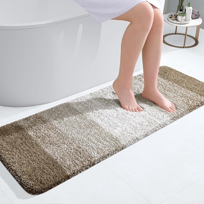 OLANLY Bathroom Runner Rugs 47x17, Extra Soft Absorbent Microfiber Bath Rugs by OLANLY