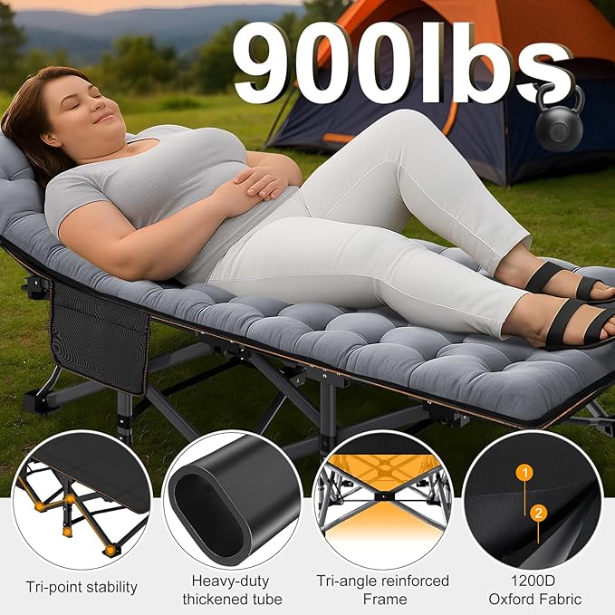 ABORON 2PK XXL Camping Cot for Adults 900LBS - Image 5