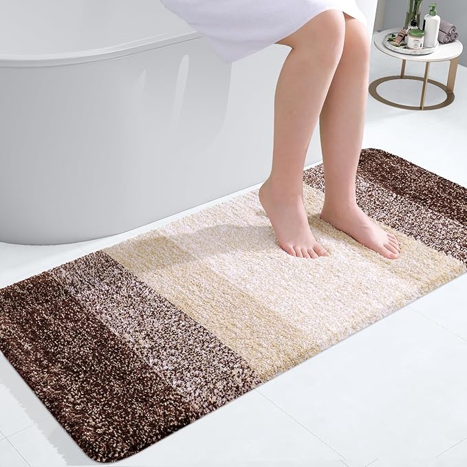 OLANLY Bathroom Runner Rugs 47x20, Extra Soft Absorbent Microfiber Bath Rugs by OLANLY