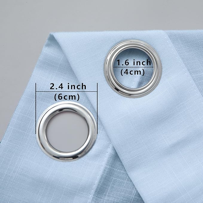 Light Blue Linen Curtains 84 inches Long - Image 7
