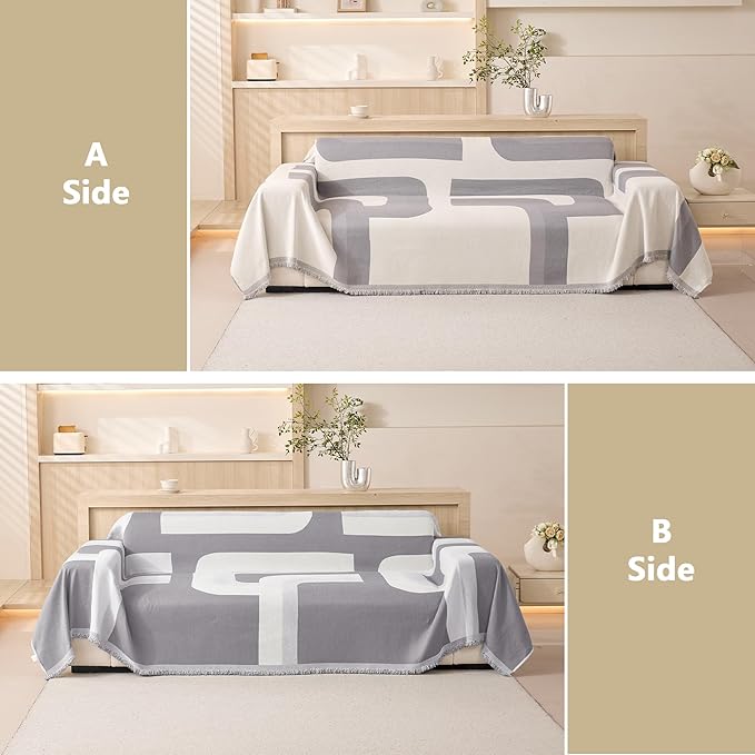 MEETSKY Couch Cover for Pets Sofa Covers Washable, Simple Modern Geometric - Image 4
