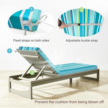NettyPro Outdoor Patio Lounge Chair Cushion Covers Set 2 - Image 3