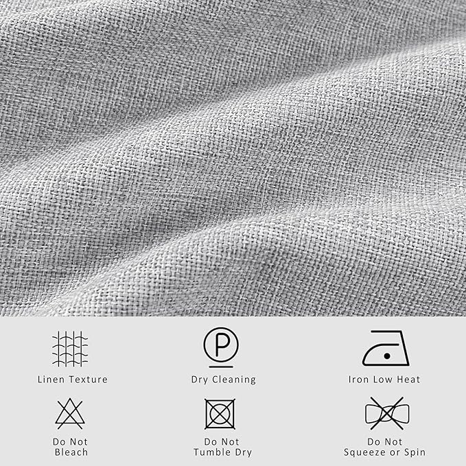 Macochico Extra Wide Full Blackout Linen Curtains - Image 5