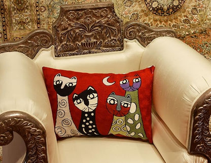 Lumbar Picasso Cat Pillow Cover Red Kitties Pillowcase Cute Cat Cushion Kitty - Image 5