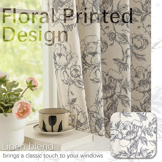 Vintage Floral Curtains 63 Inch Length - Image 5