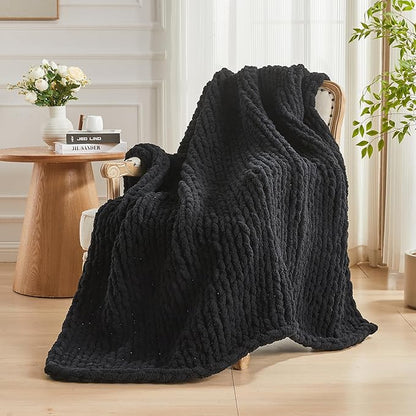 Carriediosa Chunky Knit Throw Blanket 60" X 80" Twin, 100% Hand Made Large - Image 8