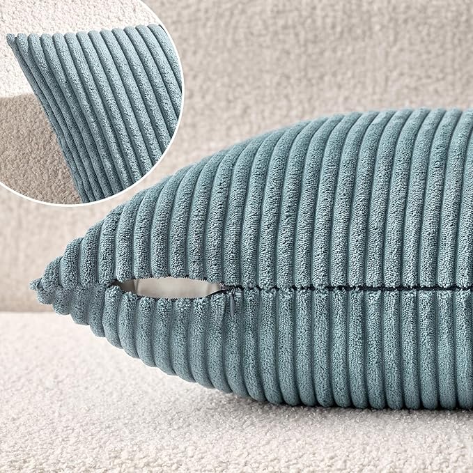 MIULEE Pack of 2 Corduroy Soft Soild Decorative Square Throw Pillow Covers - Image 5
