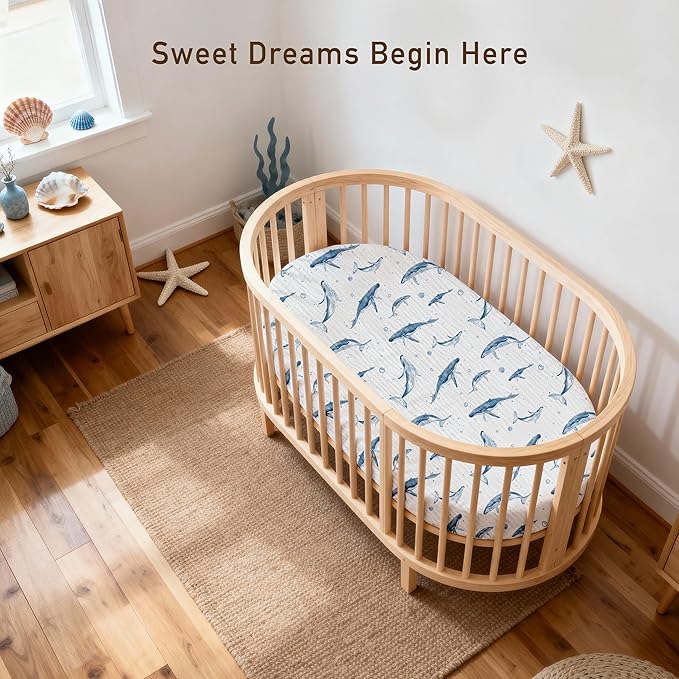 Muslin Bassinet Fitted Sheets, 2 Pack - Image 6