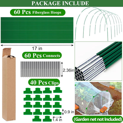 greenhouse hoops grow tunnel wide, 8ft rust-free fiberglass shown in use