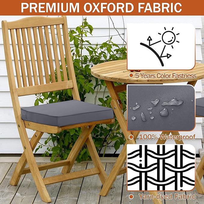 Outdoor Chair Cushions 16 x 17 Inch, Waterproof Patio Chair Cushions - Image 4