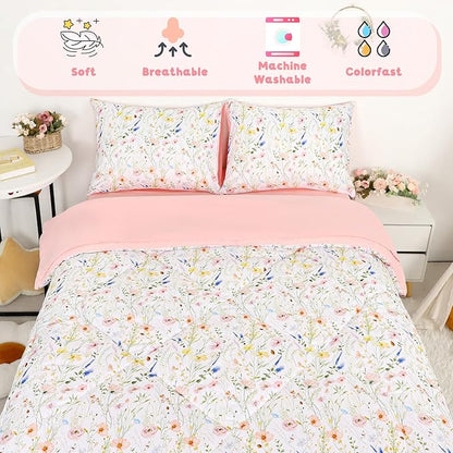 Twin Size Toddler Bedding Set for Girls- 5 Piece Toddler Girl Bedding, Super - Image 3