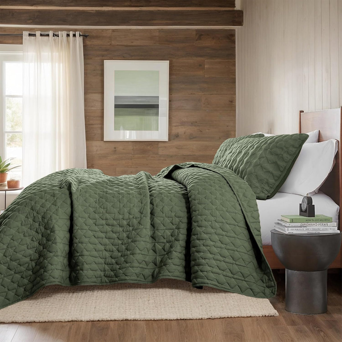 wdcozy olive green quilt king size bedding set showing dimensions
