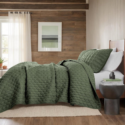 wdcozy olive green quilt king size bedding set showing dimensions