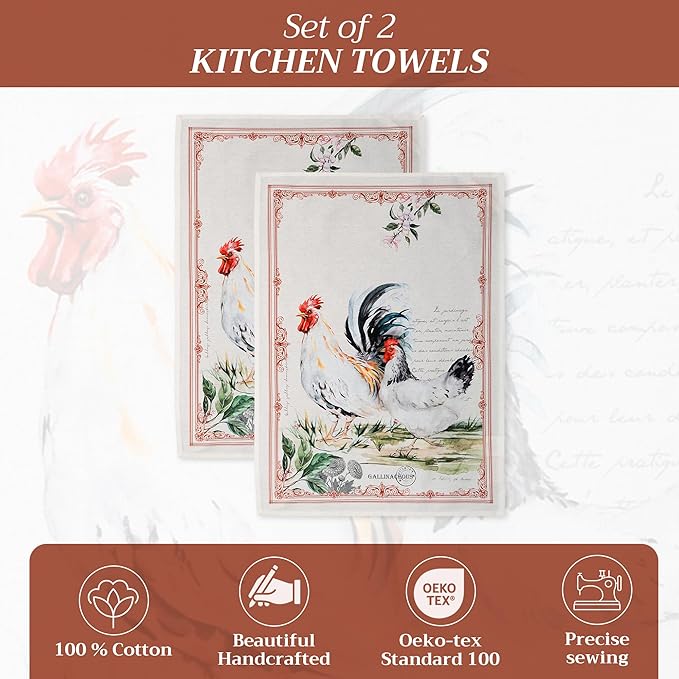 Maison d' Hermine Kitchen Towels Set of 2 100% Cotton 27.50" x 20" Reusable - Image 2