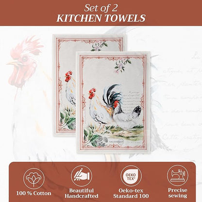 Maison d' Hermine Kitchen Towels Set of 2 100% Cotton 27.50" x 20" Reusable - Image 2