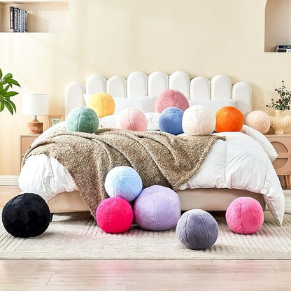 Uvvyui Sage Green Ball Pillow, Ball Shaped Pillow Plush Cushion - Image 7