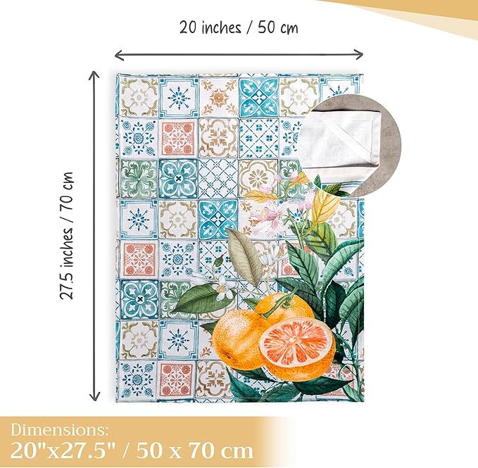 Maison d' Hermine Kitchen Towels Set of 3 100% Cotton 27.50" x 20" Reusable - Image 4