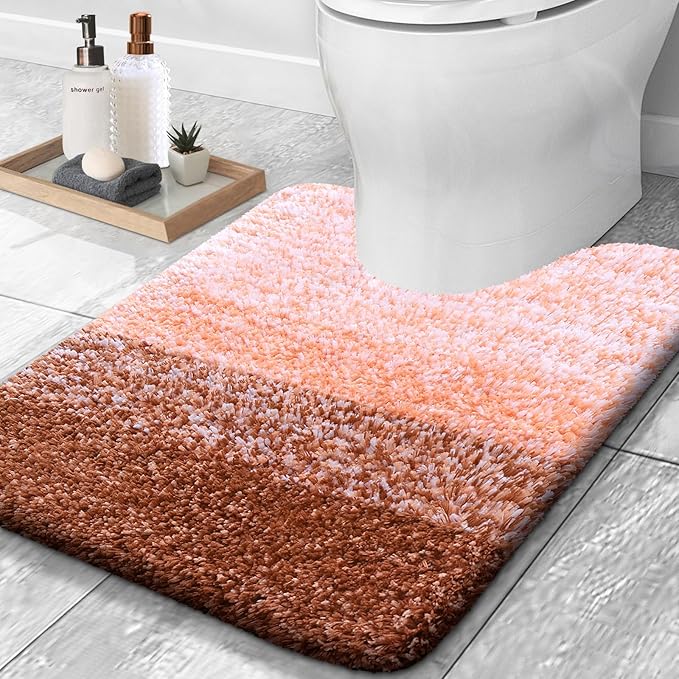 OLANLY Luxury Toilet Rugs U-Shaped 24x20, Extra Soft and Absorbent Microfiber by OLANLY