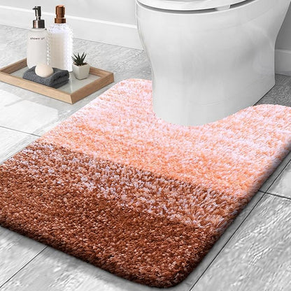 OLANLY Luxury Toilet Rugs U-Shaped 24x20, Extra Soft and Absorbent Microfiber by OLANLY
