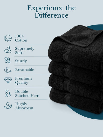 utopia towels 4 pack premium bath towels, 27x54 showing dimensions