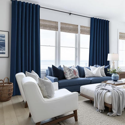 Navy Blue Blackout Curtains 102 Inch Length - Image 6