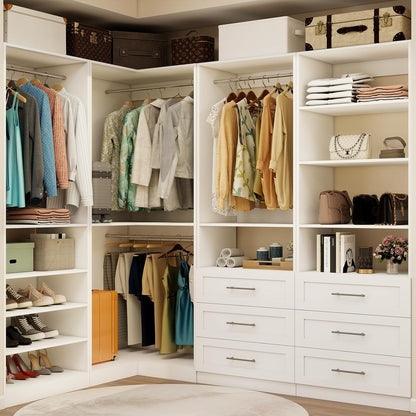 vomavex closet system with 4 sets, 101.9" closet, front angle view