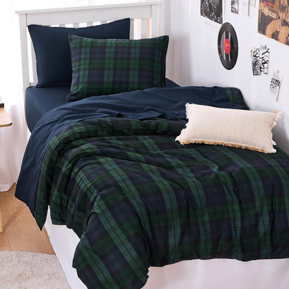 wake in cloud - plaid comforter set, scottish, main product view