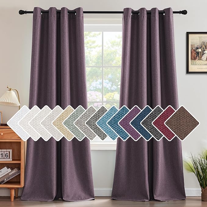 H.VERSAILTEX Linen Blackout Curtain 96 Inches Long by HVERSAILTEX